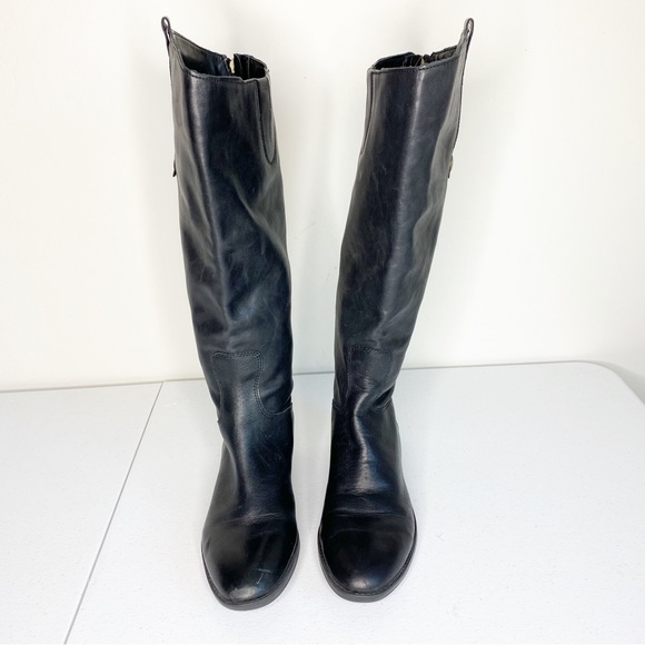 Sam Edelman Penny Black Leather Riding Boots Size 6.5W - Picture 3 of 16